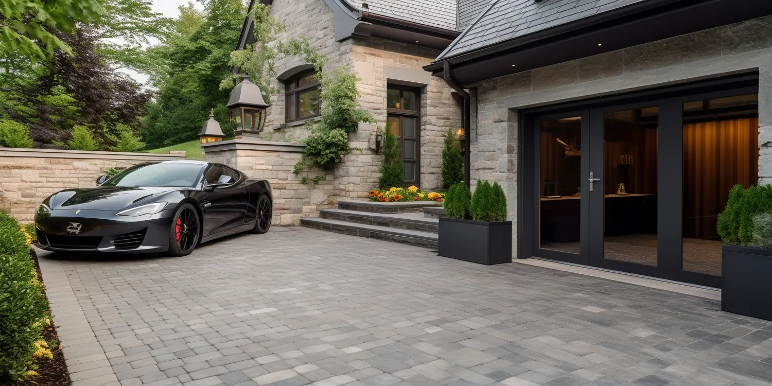 Podjazd z brukowanej kostki